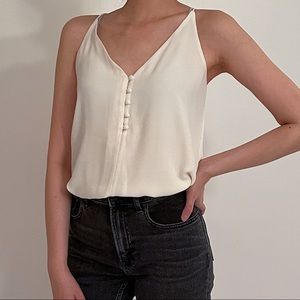 Ann Taylor Camisole White Tank, Flowy Silk…